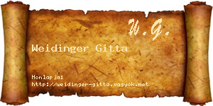 Weidinger Gitta névjegykártya